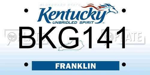 BKG141 Kentucky License Plate