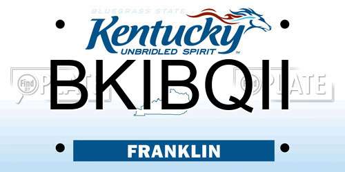 BKIBQII Kentucky License Plate