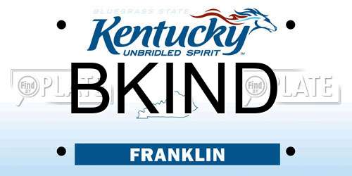 BKIND Kentucky License Plate