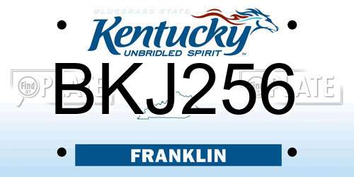 BKJ256 Kentucky License Plate