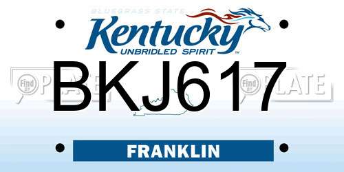 BKJ617 Kentucky License Plate