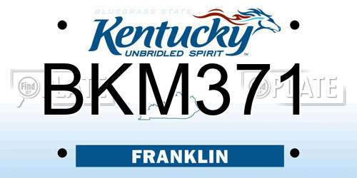 BKM371 Kentucky License Plate