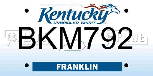 BKM792 Kentucky License Plate