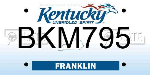 BKM795 Kentucky License Plate