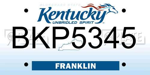 BKP5345 Kentucky License Plate