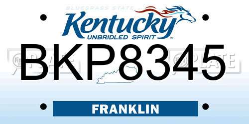 BKP8345 Kentucky License Plate