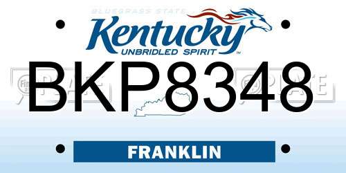 BKP8348 Kentucky License Plate