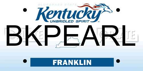 BKPEARL Kentucky License Plate