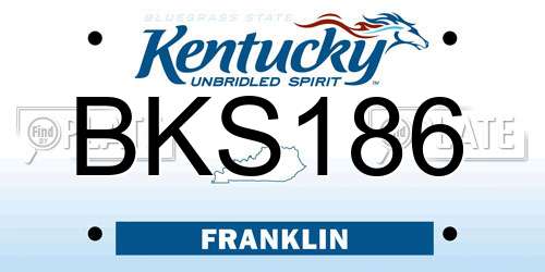 BKS186 Kentucky License Plate