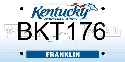 BKT176 Kentucky License Plate