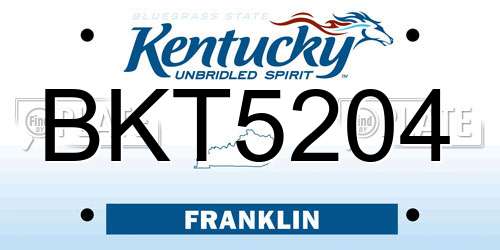 BKT5204 Kentucky License Plate