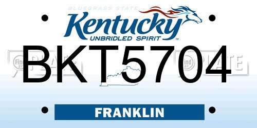 BKT5704 Kentucky License Plate