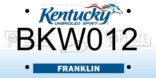 BKW012 Kentucky License Plate