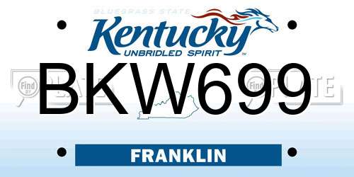 BKW699 Kentucky License Plate