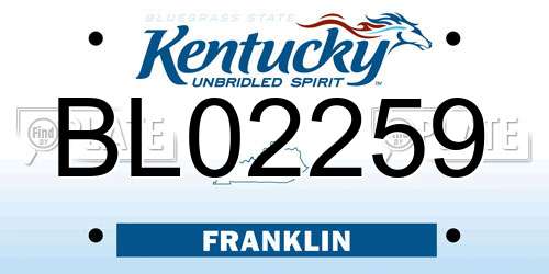 BL02259 Kentucky License Plate
