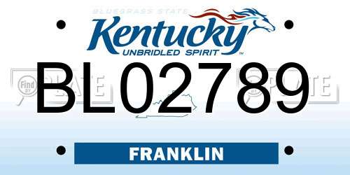BL02789 Kentucky License Plate