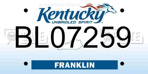 BL07259 Kentucky License Plate