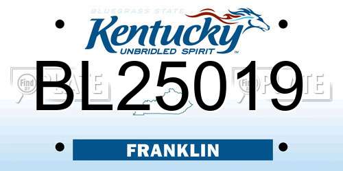 BL25019 Kentucky License Plate
