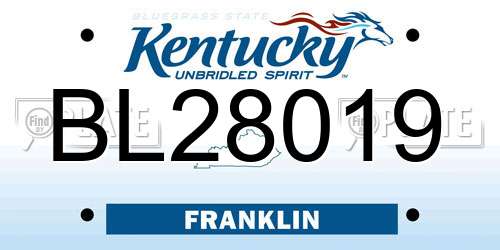 BL28019 Kentucky License Plate