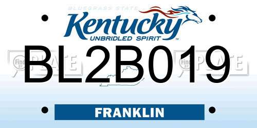 BL2B019 Kentucky License Plate