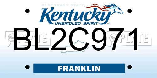 BL2C971 Kentucky License Plate