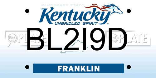 BL2I9D Kentucky License Plate