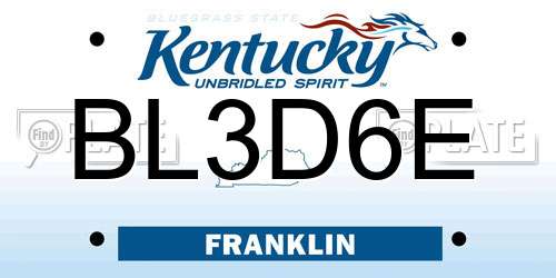 BL3D6E Kentucky License Plate