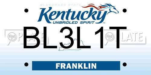 BL3L1T Kentucky License Plate