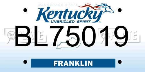 BL75019 Kentucky License Plate