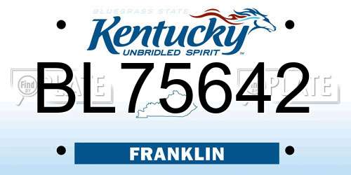 BL75642 Kentucky License Plate