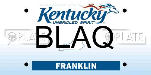 BLAQ Kentucky License Plate