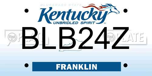 BLB24Z Kentucky License Plate