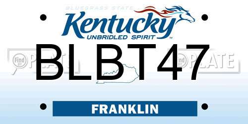 BLBT47 Kentucky License Plate