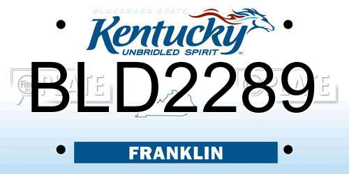 BLD2289 Kentucky License Plate