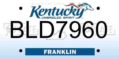 BLD7960 Kentucky License Plate