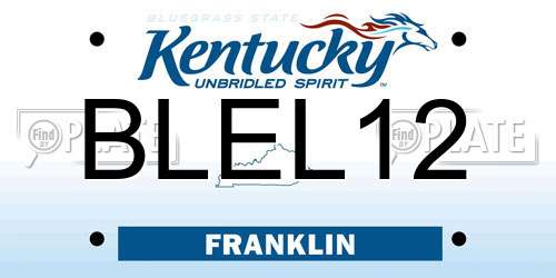 BLEL12 Kentucky License Plate