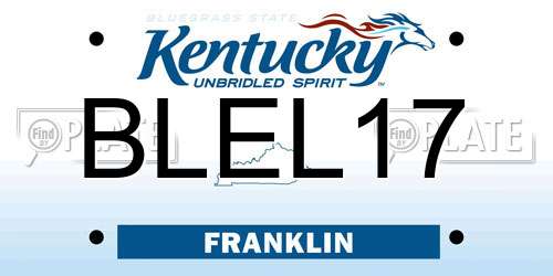 BLEL17 Kentucky License Plate