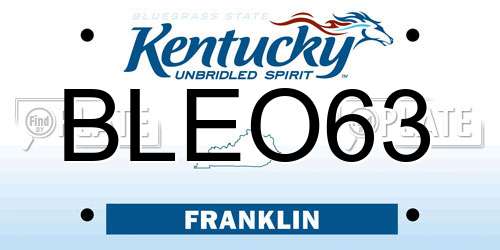 BLEO63 Kentucky License Plate