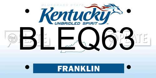 BLEQ63 Kentucky License Plate