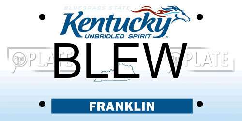 BLEW Kentucky License Plate
