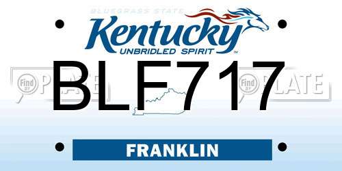 BLF717 Kentucky License Plate