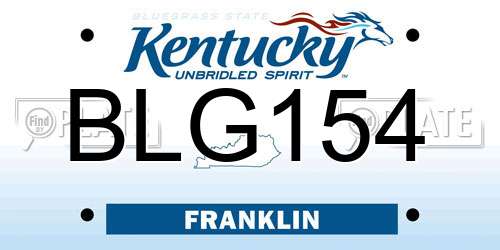 BLG154 Kentucky License Plate