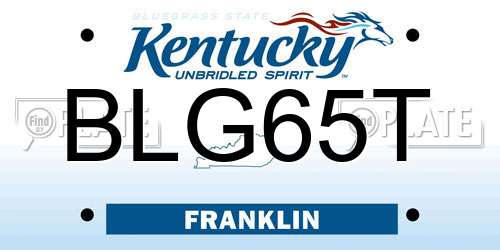 BLG65T Kentucky License Plate