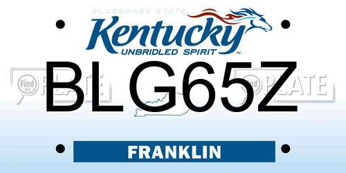BLG65Z Kentucky License Plate