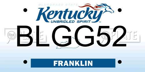 BLGG52 Kentucky License Plate