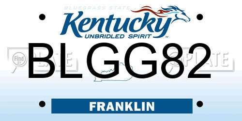 BLGG82 Kentucky License Plate