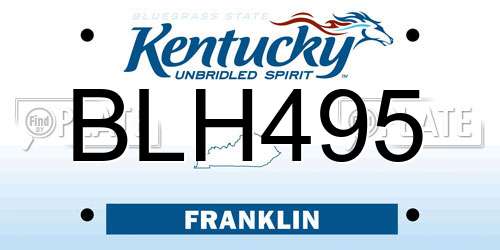 BLH495 Kentucky License Plate
