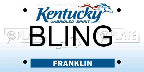 BLING Kentucky License Plate