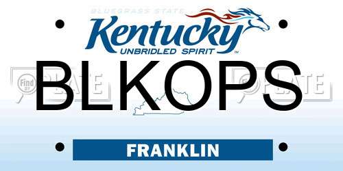 BLKOPS Kentucky License Plate