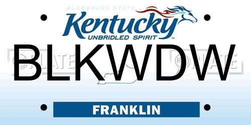 BLKWDW Kentucky License Plate